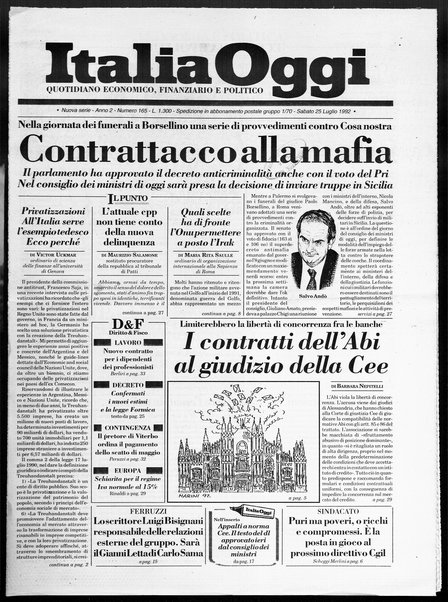 Italia oggi : quotidiano di economia finanza e politica